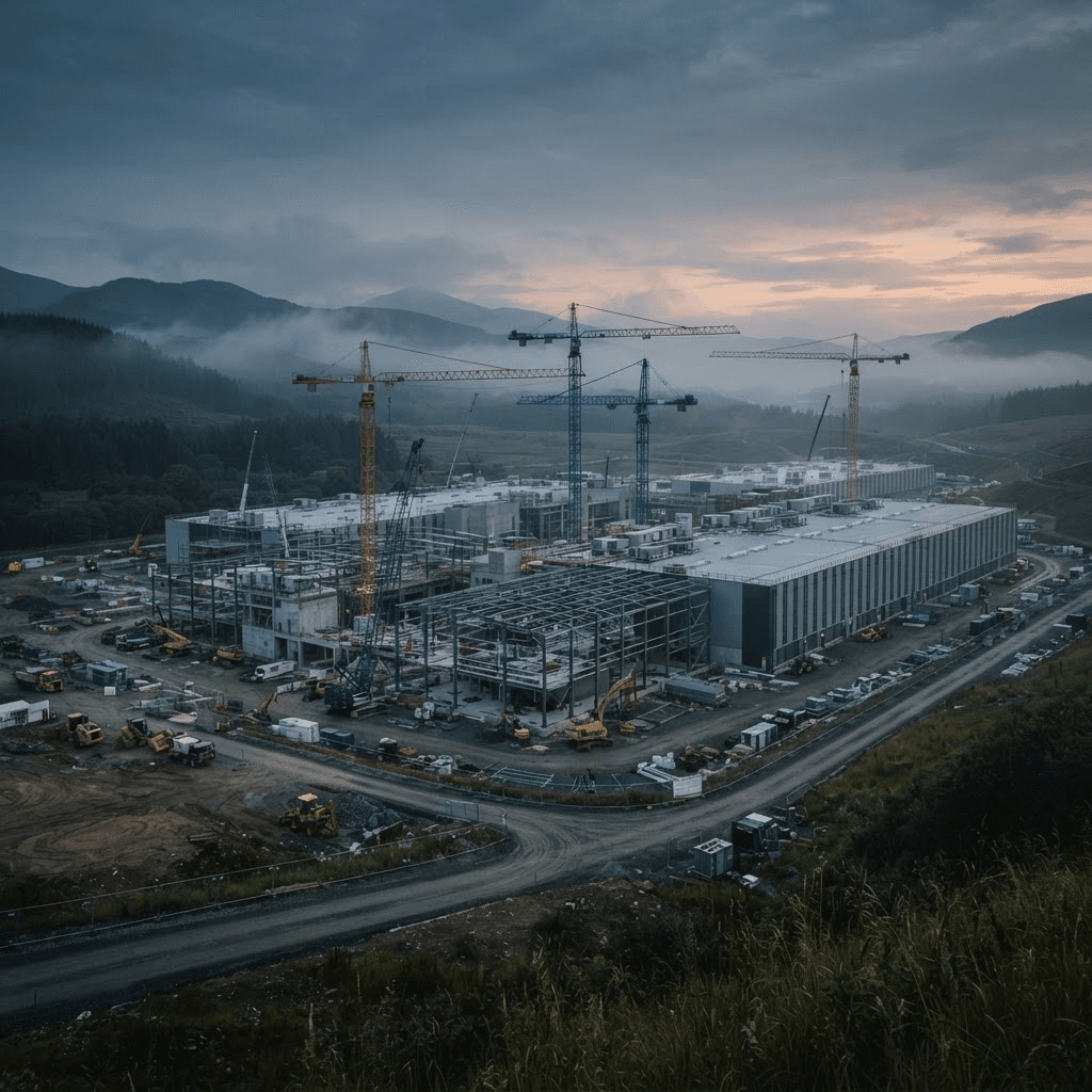 A large data center development under construction